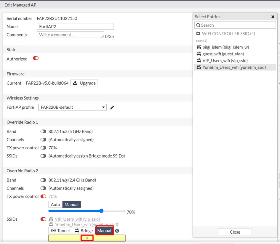 SSID Mode Tunnel Bridge Manual