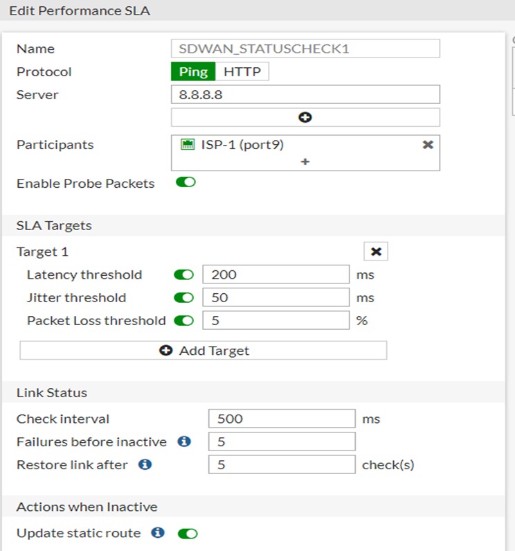 sd-wan Performance SLA sd-wan Performance SLA
