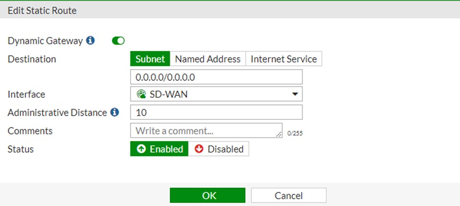sd-wan static route sd-wan static route