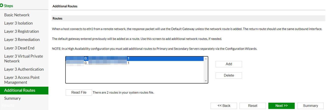 config wizard additional route